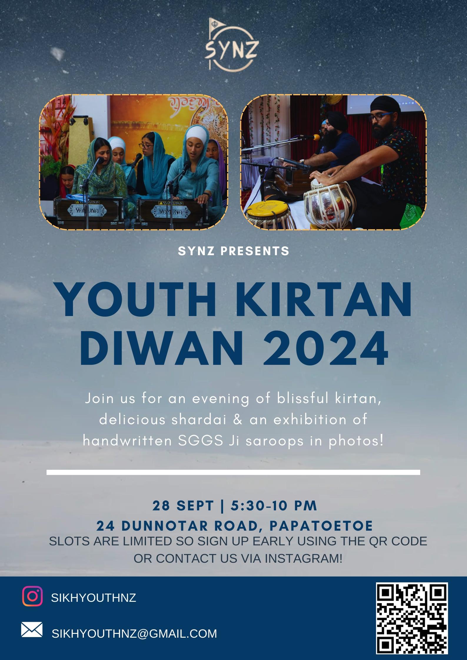 Poster for Sikh Youth Kirtan Diwan - 2024