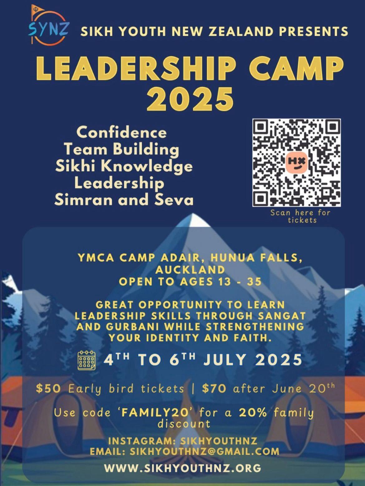 Poster for SYNZ Leadership Camp 2025
